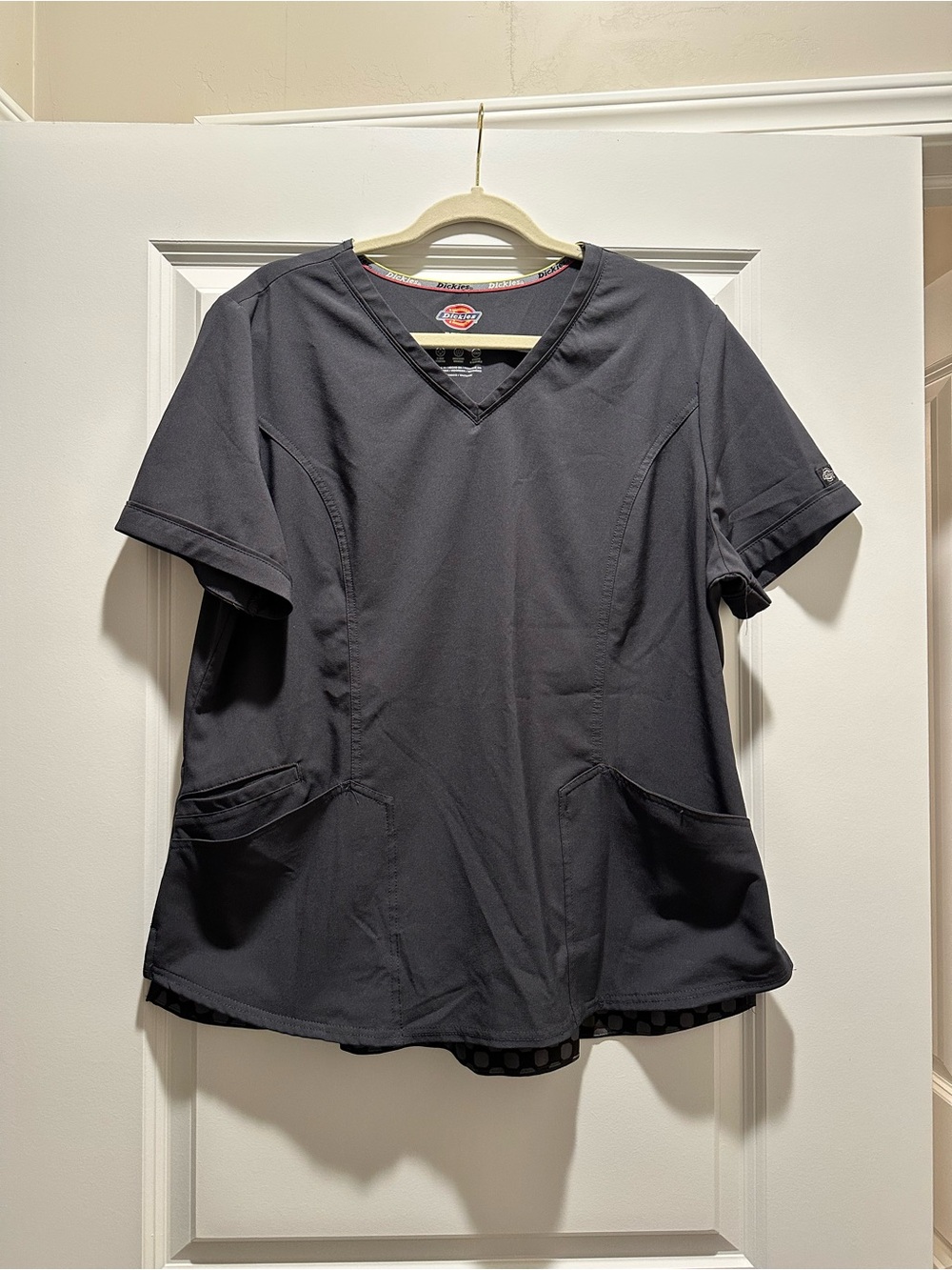 Dickies Charcoal V-Neck Medical Scrub Top